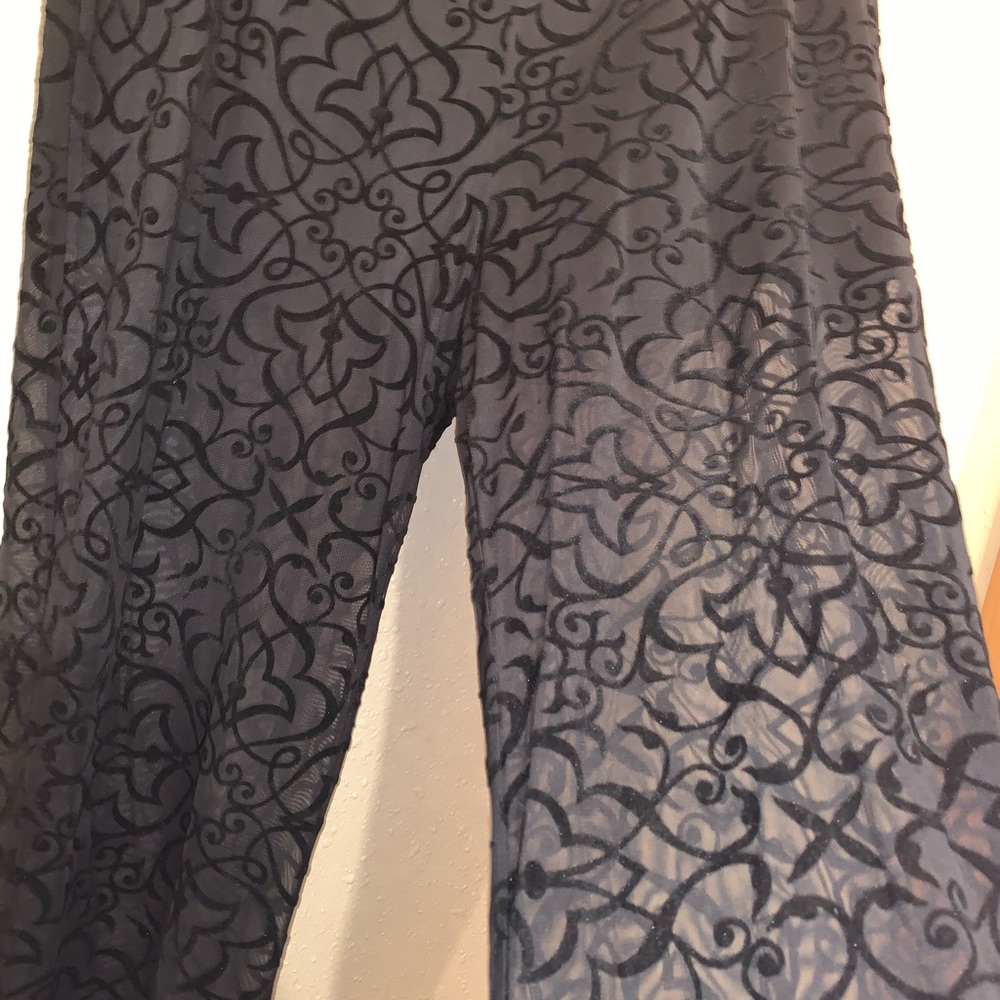 Charlotte Russe 1x Velvet Design Wide Leg Pants